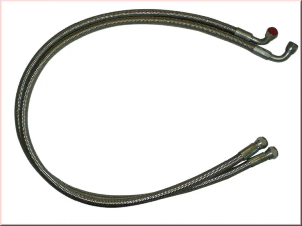 1x conduite pour radiateur d'huile avec raccords D08 droit + 90° env. 1,3 mètre/conduite