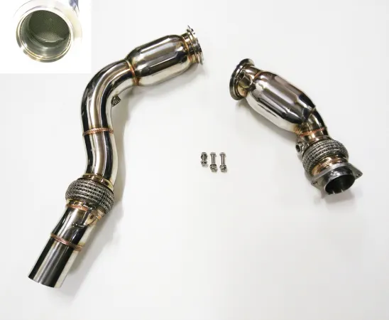 Downpipe ø 70mm inox en acier inoxydable pour BMW S55B30 F82 F82 M3 M4 avec 200 cellules catathlon/métal et tuyau flexible