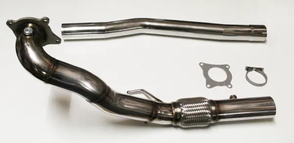 Downpipe Golf 6 R catless, Audi S3 8P Quattro 1.8TFSI, 2.0 TFSI ø 76mm inox avec tuyau flexible interlock 76 mm