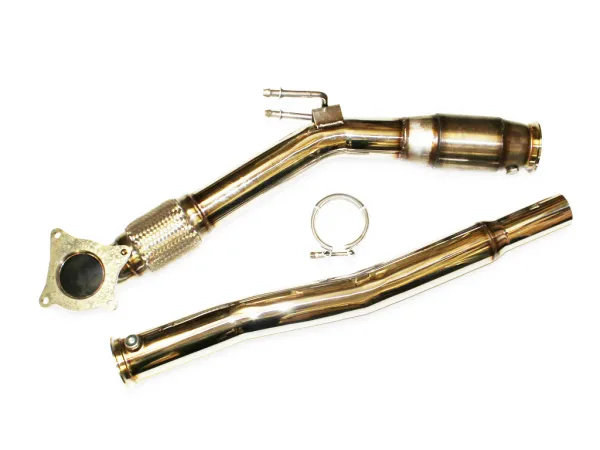 Downpipe TFSI ø 76mm pour Golf 5 GTI, Golf 6 GTI, Seat Leon 1P, Audi A3, Audi TT 2.0 TFSI avec 200 Sportkat E-Prüfzeichen Euro 5 compatible acier inoxydable