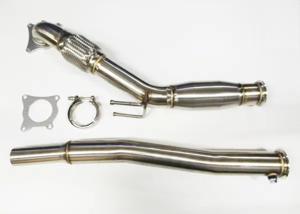 Downpipe TFSI pour Golf 5 GTI, Golf 6 GTI, Seat Leon 1P, Audi A3, Audi TT 2.0 TFSI avec 200 cellules Sportkat compatible Euro 4 ø 76mm en acier inoxydable