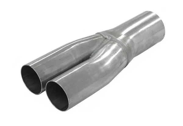 Adaptateur de tuyau en acier inoxydable Y-Stück 1x 63,5mm à 2x 63,5mm