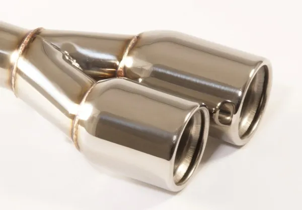 Tube de sortie 33 - 2x80mm rond à collet décalé inox