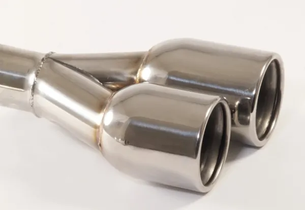 Tube de sortie 40 - 2x90mm rond à collet décalé inox