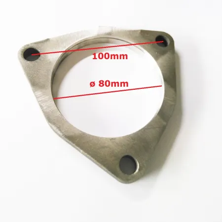 Bride pour pot d'échappement, cat etc Audi S3 8L TT 8N au turbo. trois trous ø 80mm acier inoxydable espacement des trous 100mm