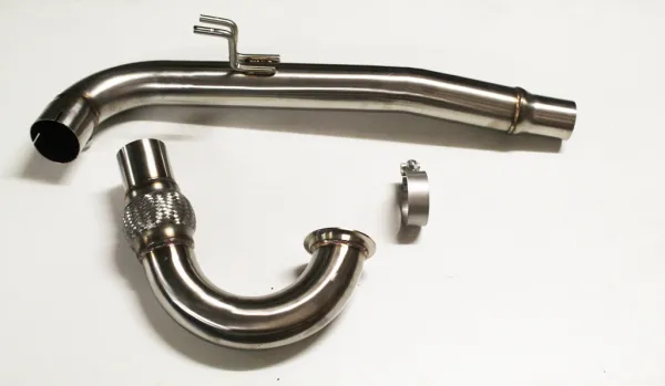 Tuyau-pantalon / downpipe pour Audi A3 8v, Seat Leon III, Golf 7 GTI 2.0 TFSI ø 76mm inox avec tuyau flexible interlock 60 mm