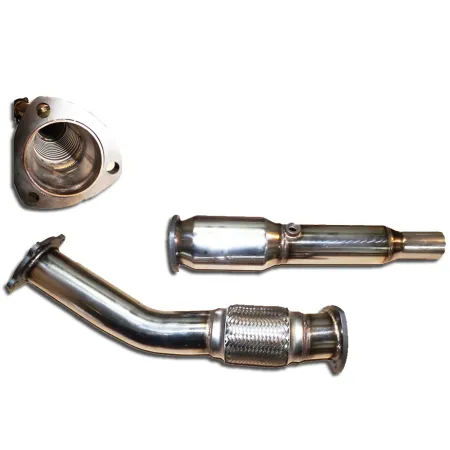 Tuyau-pantalon Downpipe pour Golf 4, Audi A3, Seat Leon 1.8T ø 76mm avec catalyseur de course 100 cellules, tuyau flexible Interlock - acier inoxydable 55mm