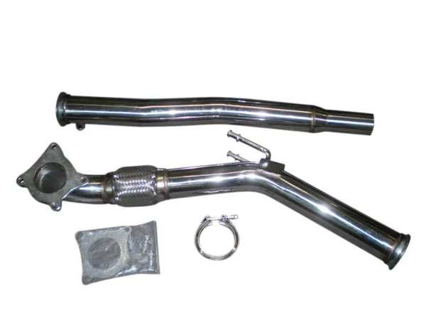 Tube de culasse Downpipe pour Golf 5 6 GTI 2.0 TFSI ø 76mm inox avec tube flexible Interlock 60 mm