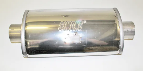 Silencieux Simons ø 76mm 3" ovale 140x220mm L 420mm inox 1.8T AGU avec K04 avec marquage