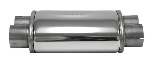 Silencieux universel Simons Duo ø 76mm ovale 220x140 L 320mm inox 4x 76mm