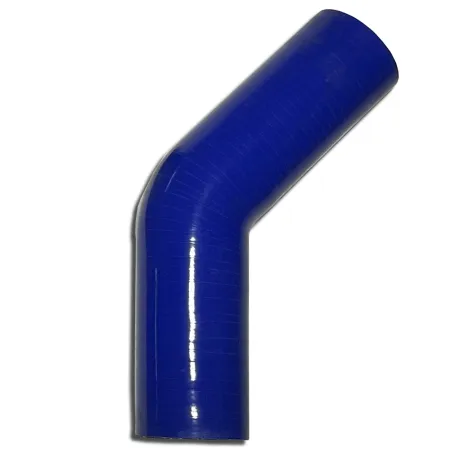Coude silicone 45° degré 51mm diamètre intérieur bleu L 125mm 4 couches 5mm épaisseur de paroi