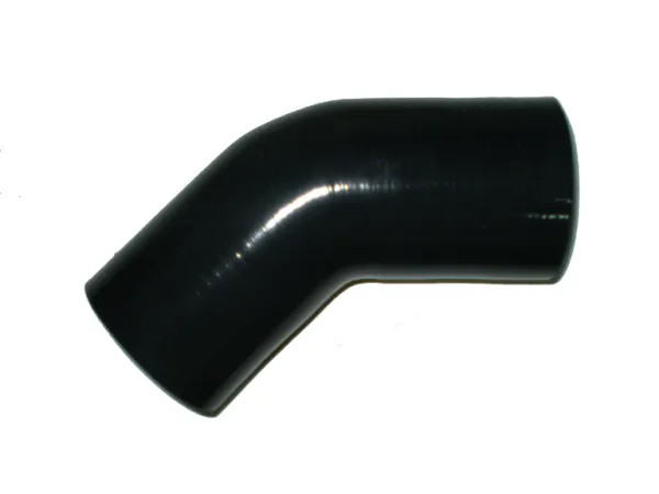Coude silicone 45° degré 63,5mm diamètre intérieur noir L 125mm 4 couches 5,5mm paroi