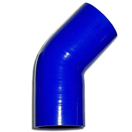 Coude silicone 45° degré 89mm diamètre intérieur bleu L 125mm 5 couches 6mm épaisseur de paroi