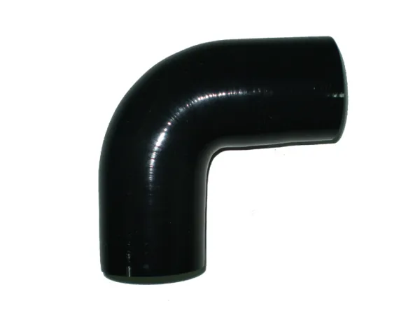 Coude silicone 90° degré 28mm diamètre intérieur noir L 125mm 5 couches 6mm épaisseur de paroi