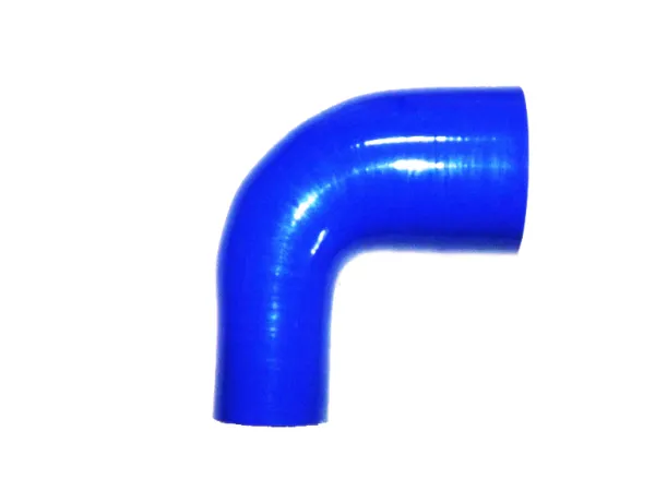 Réducteur de coude en silicone 90° degrés ø 76x70mm bleu L 125mm 4 couches 5mm d'épaisseur de paroi