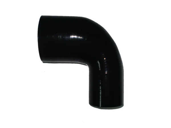 Réducteur de coude en silicone 90° degrés ø 80x60mm noir L 125mm 4 couches 5mm d'épaisseur de paroi