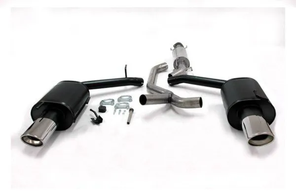 Simons Système d'échappement sport Duplex en acier chromé 90/120 mm + 90/120 mm ovale pour SAAB 9-5 Turbo 2.0/2.3 Berline/SportWagon & 9-5 Aero Berline/SportWagon