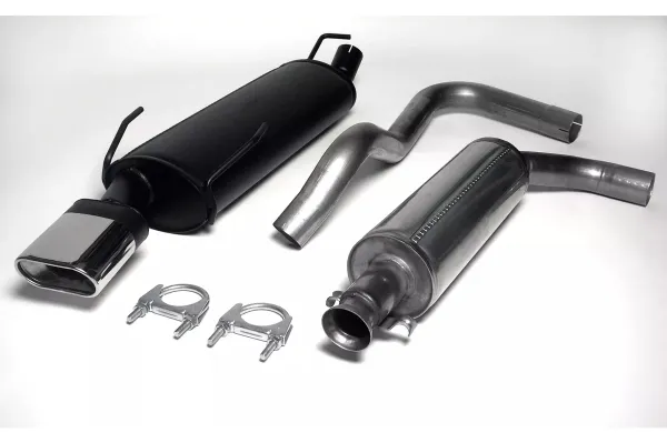 Simons Système d?èchappement sport en acier chromé 70x140 mm carré pour SAAB 9-3 Aero Ver. II.