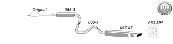Échappement sport Simons pour SAAB 9-3, composé de plusieurs éléments tubulaires et d'amortisseurs. Tuyau final carré 70x140 mm. Inclus : matériel de montage. Système en acier chromé.