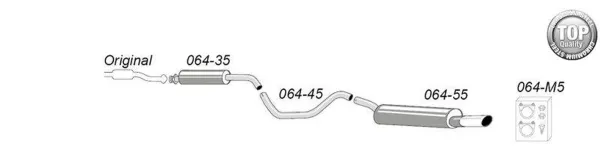 Simons Système d'échappement sport en acier chromé 90/120 mm ovale pour SAAB 9-5 Turbo 2.0/2.3 Berline/Break & 9-5 Aero Berline/Break