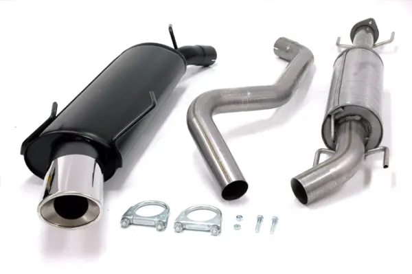 Simons Système d'échappement sport en acier chromé 90/120 mm ovale pour SAAB 9-5 Turbo 2.0/2.3 berline/break. Pour les modèles AVEC ouverture dans la jupe arrière