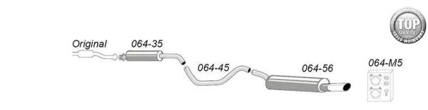 Simons Système d'échappement sport en acier chromé 90/120 mm ovale pour SAAB 9-5 Turbo 2.0/2.3 Berline/Break Pour les modèles sans ouverture dans la jupe arrière