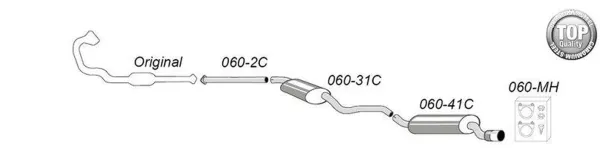 Simons Système d'échappement sport en acier chromé, sortie ronde de 90 mm pour SAAB 9000 CS Turbo 2.0/2.3/Aero