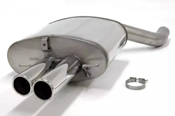 Simons Système d'échappement sport en acier inoxydable 2x 80 mm rond pour BMW Série 5 E60 520i, 523i, 525i, 530i berline