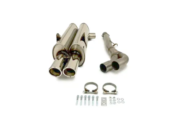 Simons Système d'échappement sport en acier inoxydable 2x80 mm pour BMW E36 320i/323/ Limousine/Coupé/Cabrio/Touring Sans enregistrement