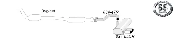 Simons Système d'échappement sport en acier inoxydable 2x80 mm pour BMW E93 323i, 325i, 330i (N53) 2007-2011 avec homologation CE (sans obligation d'enregistrement)
