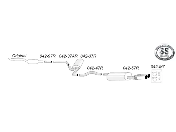 Simons Système d'échappement sport en acier inoxydable 2x80 mm pour VW Passat (B5) 3B berline/Avant/break 1.6/1.8/1.8T/1.9TDI/2.5TDI – Homologation CE