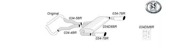 Simons Système d'échappement sport en acier inoxydable Duplex 100 mm pour BMW E90 335i