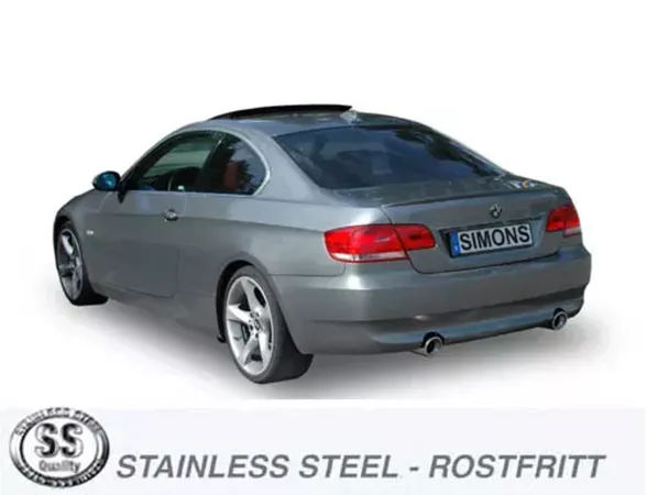 Simons Système d'échappement sport en acier inoxydable Duplex 100 mm pour BMW E90 335i