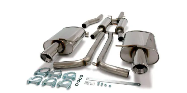 Simons Système d'échappement sport en acier inoxydable Duplex L+R 1x100 mm pour Audi A4 (B6) Quattro Berline/Avant/Break 1.8 T Homologation CE