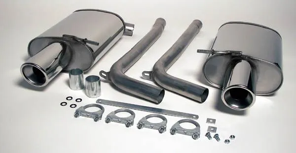 Simons Pot d'échappement sport en acier inoxydable duplex L+R 1x100 mm pour Audi A4 (B6) Quattro berline/avancée/break 1,8 Ti homologation CE