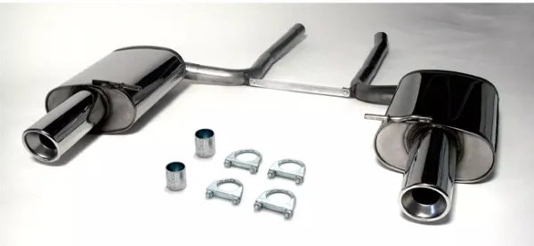 Simons Pot d'échappement sport en acier inoxydable duplex L+R 1x100 mm pour Audi A4 (B7) Quattro berline/avant/break 1.8T/2.0TFSi homologation CE