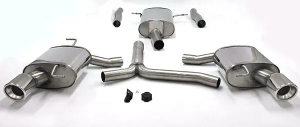 Simons Pot d'échappement sport en acier inoxydable duplex L+R 1x100 mm pour Audi A4 (B8) 2wd/Quattro Limousine/Avant/Allroad/Combi 1.8T/2.0T homologation CE