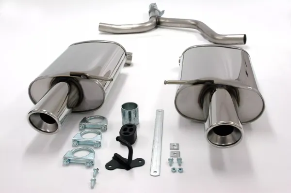 Simons Pot d'échappement sport en acier inoxydable duplex L+R 2x100 mm pour Audi A4 (B7) 2WD berline/avancée/break 1.6i/2.0i/1.9TDi/2.0TDI homologation CE