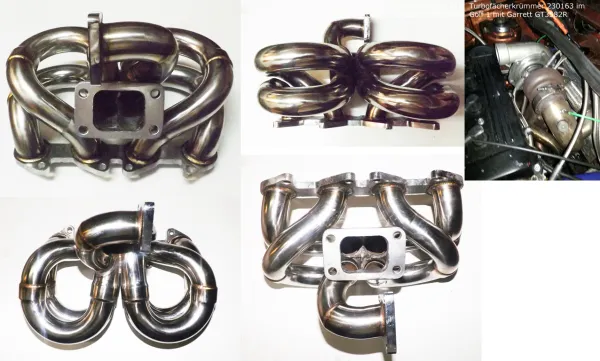 Collecteur turbo pour 16v Golf VW collecteur en éventail inox T3 bride + Audi RS2 bride WG-Flansch