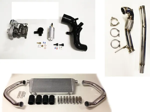 upgrade Turbo Kit pour Audi S3 8L TT 8N jusqu'à 320ch plug&play avec K04-023 upgrade + tuyau d'aspiration + BP + Downpipe + LLK + BOV bleu