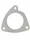 Joint métallique robuste à 3 trous pour systèmes d'échappement, de forme triangulaire irrégulière aux angles arrondis. Trois trous de fixation ronds et un grand évidement central rond. Surface à motif ponctué pour une meilleure étanchéité.
