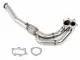 Downpipe en Y en acier inoxydable brillant de 70 mm pour Opel Calibra Turbo. Avec section tressée flexible et raccord pour capteur. À l'extrémité large, deux ouvertures rondes avec bride et 6 trous de boulons. Deux joints fournis.