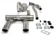 Simons Échappement sport duplex en acier inoxydable pour Opel GT 1900 : Système avec tubes courbés en acier inoxydable, silencieux et embouts. Matériel de montage comme colliers et joints inclus. Arrangé sur un fond blanc.