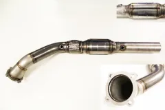 Downpipe 1.8T avec homologation ECE Euro 3 + 4 pour Golf 4, Audi A3 TT ø 76mm 200 cellules Sportkat Tuyau flexible Interlock - Acier inoxydable