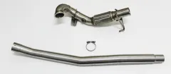 Downpipe pour Audi S3 8v Quattro , Seat Leon 5F Cupra R ST 300 Golf 7 R 4-Motion 2.0 TFSI ø 76mm inox avec tuyau flexible interlock