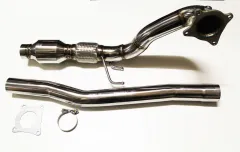 Downpipe pour Golf 6 R, S3 8P, TT 8J, Leon Cupra R 1P 2.0 TFSI ø 76mm inox 200 cellules catalyseur sport compatible Euro 5 76 mm