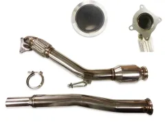 Downpipe TFSI pour Golf 5 GTI, Golf 6 GTI, Seat Leon 1P, Audi A3, Audi TT 2.0 TFSI avec catalyseur sport 100 cellules en ø 76mm en acier inoxydable 76mm