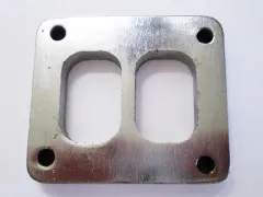 Bride T4 82,5x70mm 10mm d'épaisseur double flux en inox pour construction de collecteur