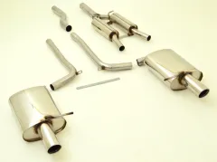 Échappement sport FMS pour Audi A4 B7 1.8T 2.0TFSI Quattro 63,5mm en acier inoxydable avec homologation CE (sans inscription)