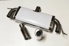 Silencieux central pour Audi A3 8P Golf 5 + 6 1.4FSI 1.8TSI 2.0FSI ø 76mm inox